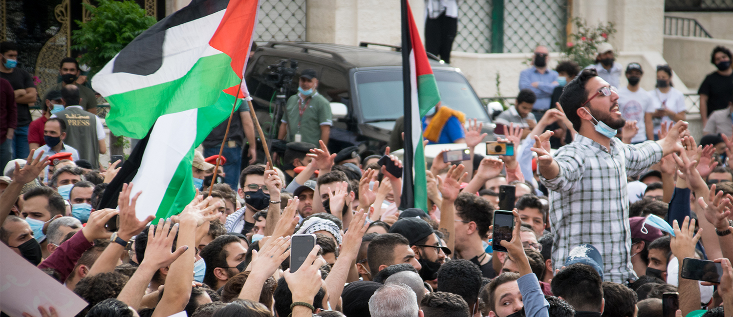 Demonstrations in solidarity with Sheikh Jarrah in Amman, Jordan on May 9, 2021. Photo by Raya Sharbain.