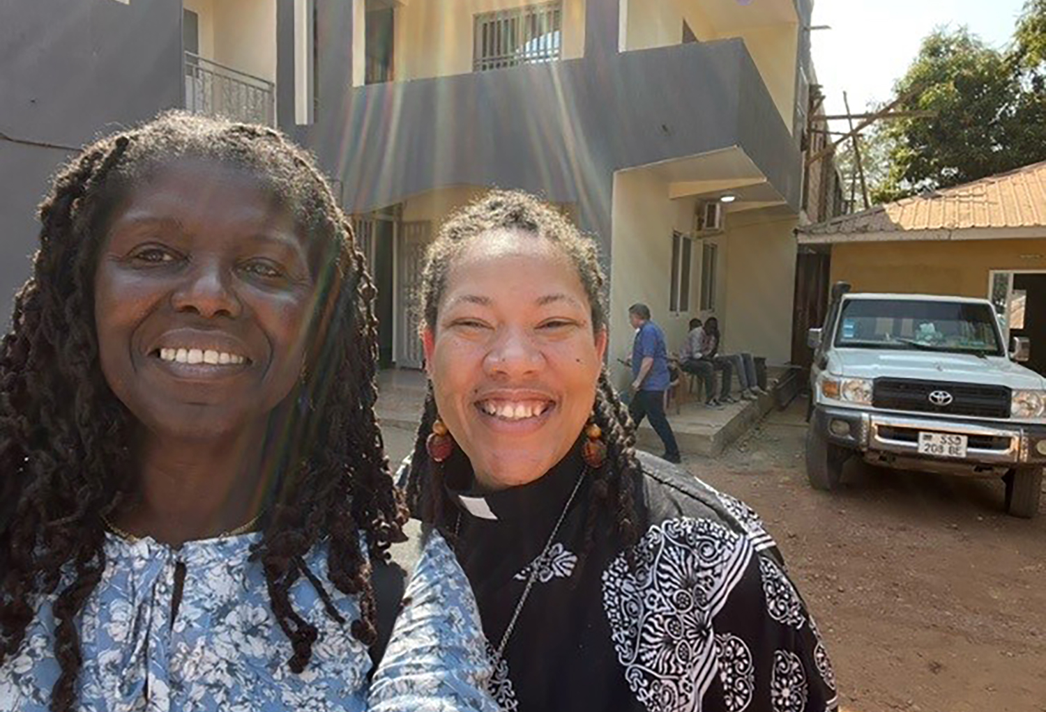 Dianna Wright (left) and Shavon Starling-Louis in South Sudan, February 1, 2023.