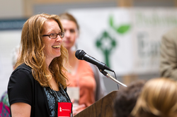 Rebecca Barnes speaks at the Presbyterians for Earth Care Luncheon at the 221st General Assembly (2014) in Detroit, MI on Tuesday, June 17, 2014. 