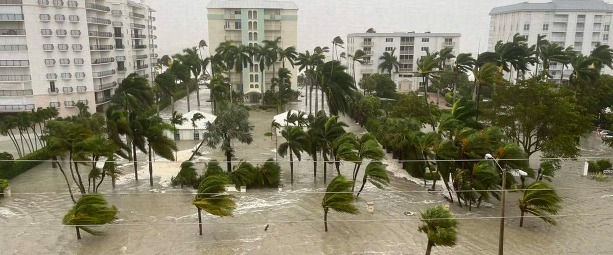 Flooding caused by Hurrican Ian making landfall on September 28, 2022, in Naples, Florida.  Photo Courtesy of Naples Police Department. 