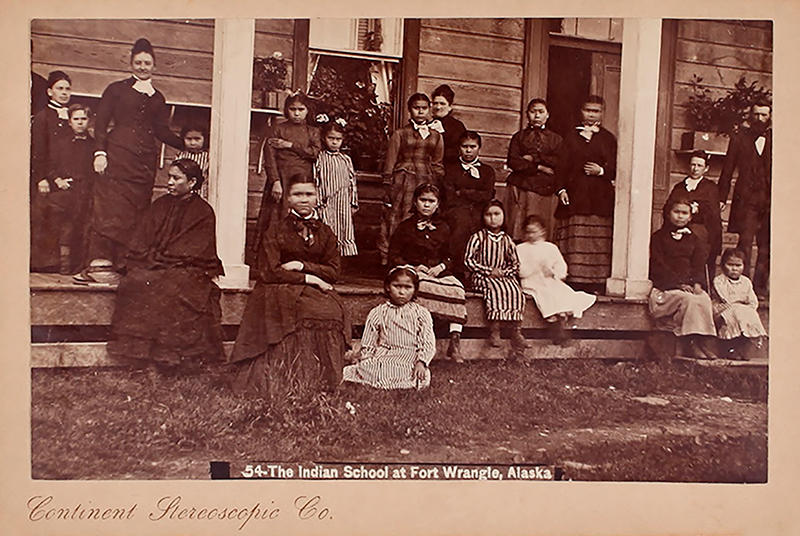 The Indian School at Fort Wrangell, Alaska, ca. 1877-1907. [Pearl ID: 103135]