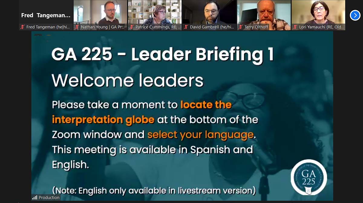 The first session of Leader Briefing for the 225th General Assembly was held online March 15-16, 2022.