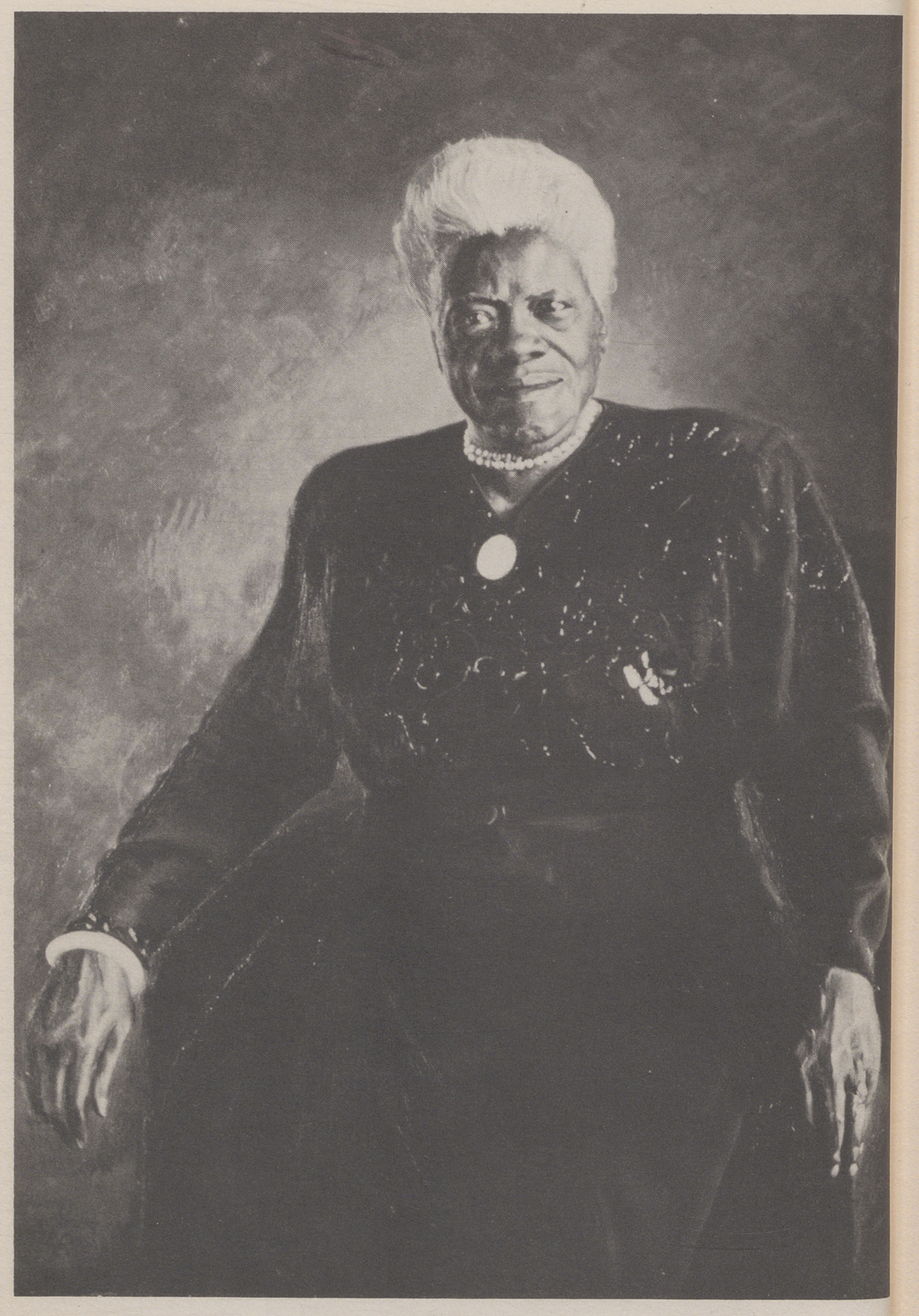 Painting of Mary McLeod Bethune by William Bruckner. From Mary McLeod Bethune: A Biography by Rackham Holt.