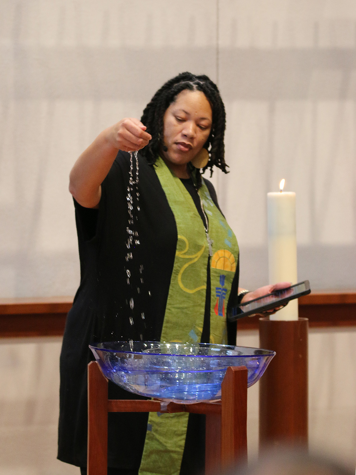 Rev. Shavon Starling-Louis, Co-Moderator of the 225th General Assembly preached in chapel on Friday. Photo by Rick Jones.