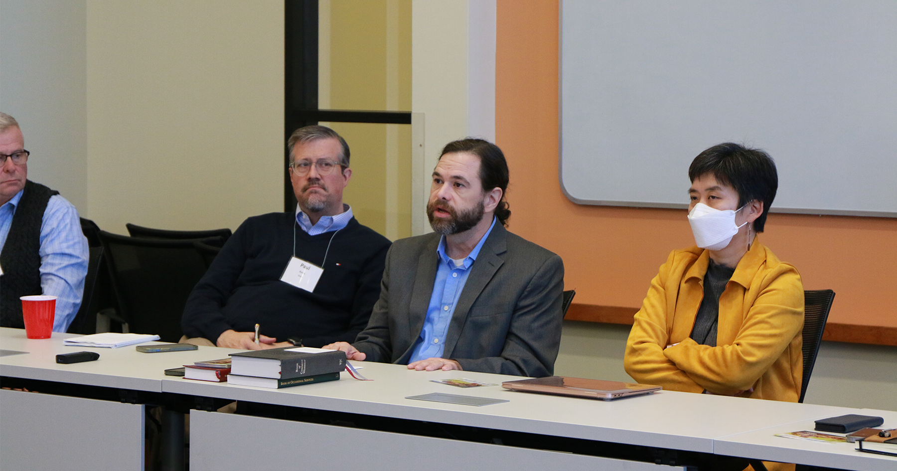 Presenters during the “Tools for Thinking, Praying and Living the Faith Day by Day” workshop at the Moderators’ Conference included the Rev. Dr. David Gambrell, center, and the Rev. Dr. So Jung Kim, both in the Office of Theology & Worship.