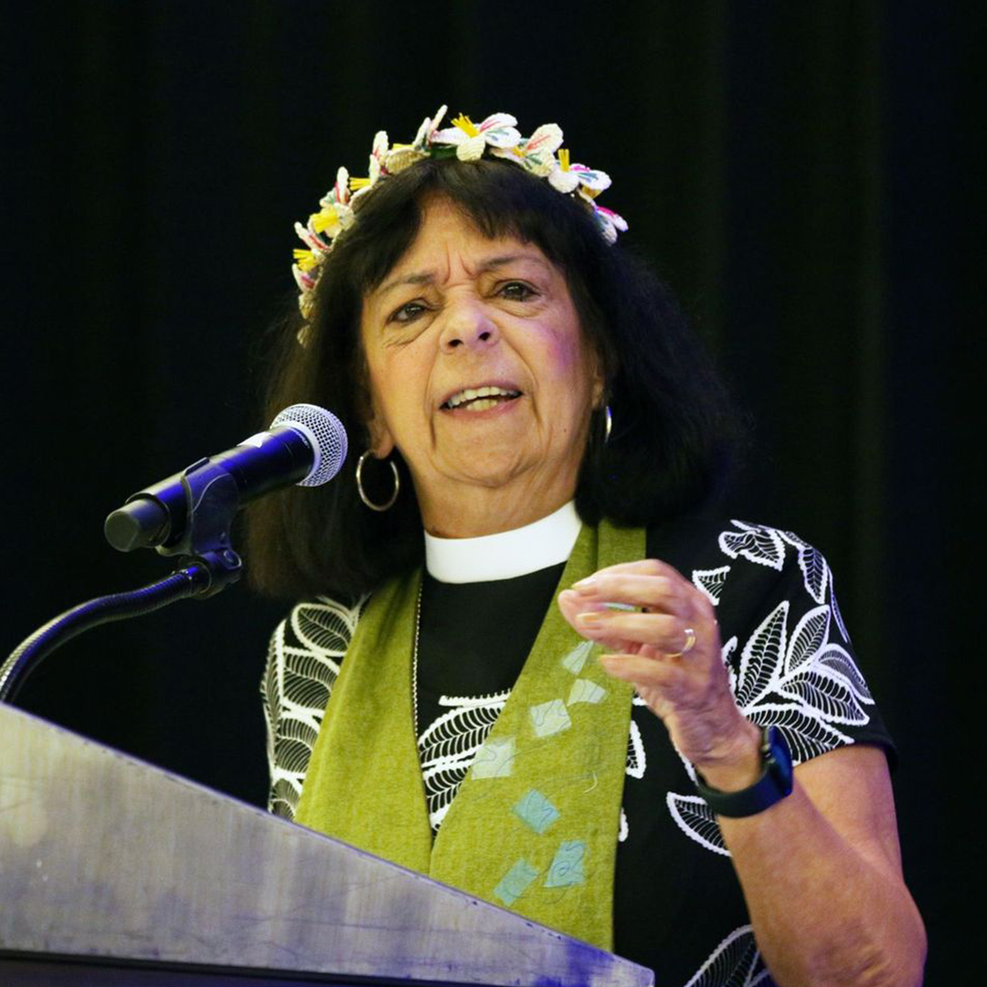 The Rev. Ruth Faith Santana-Grace preaches at opening worship of the Polity, Benefits & Mission Conference in St. Louis. Photo by Randy Hobson.