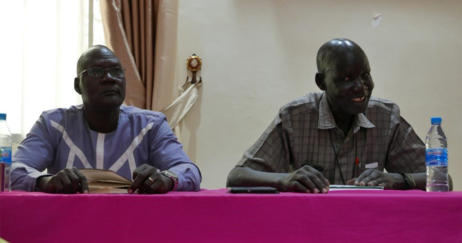 Rt. Rev. James Ninrew Dong (right) and Rev. Peter Gatdeet Gatwech of the Presbyterian Church of South Sudan, February 2. 