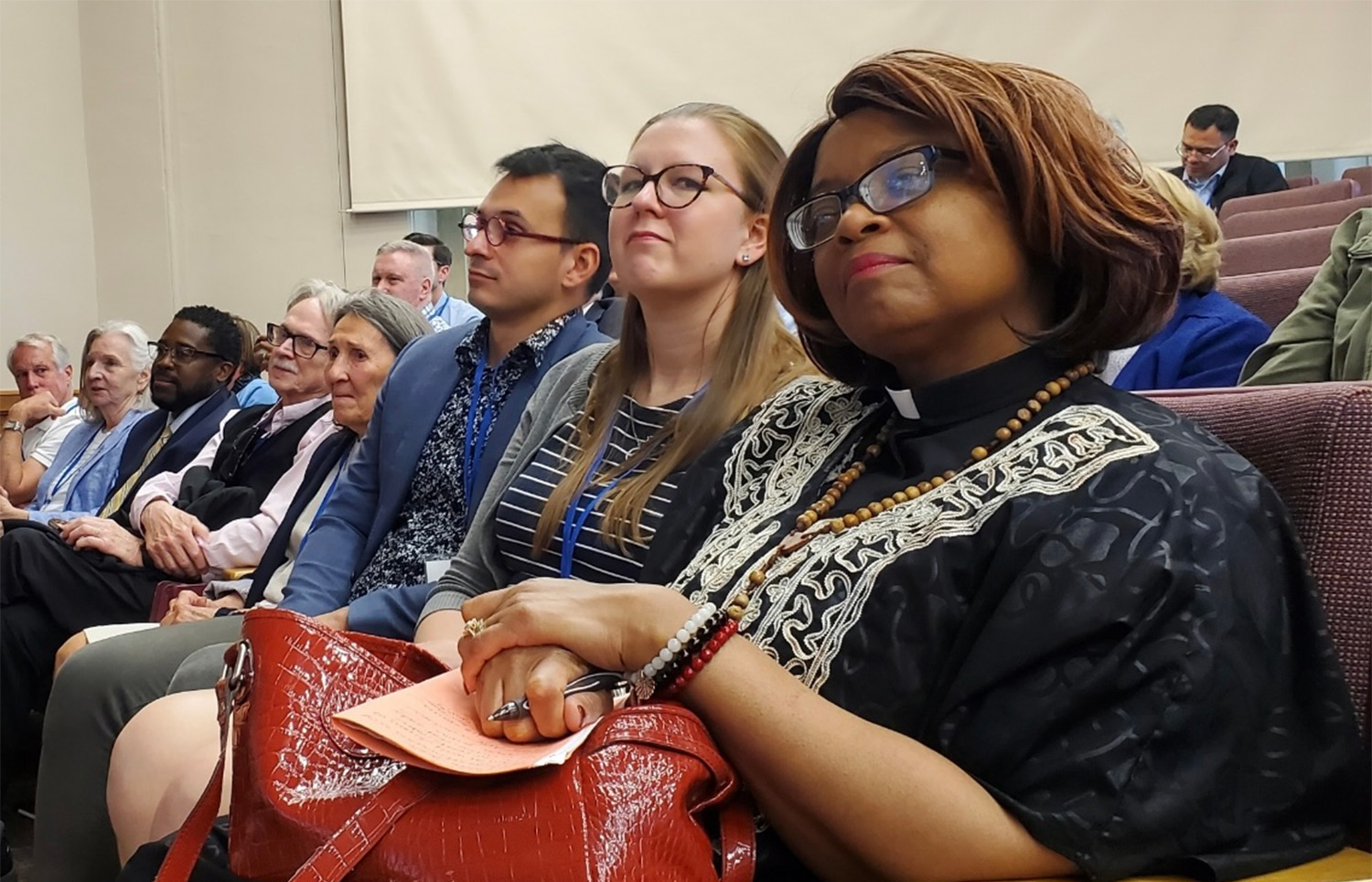 Friends, family and leaders from the Presbytery of Philadelphia attending Ruth Santana-Grace’s “This is my story” talk, May 15. Photo by Brenton Thompson. 