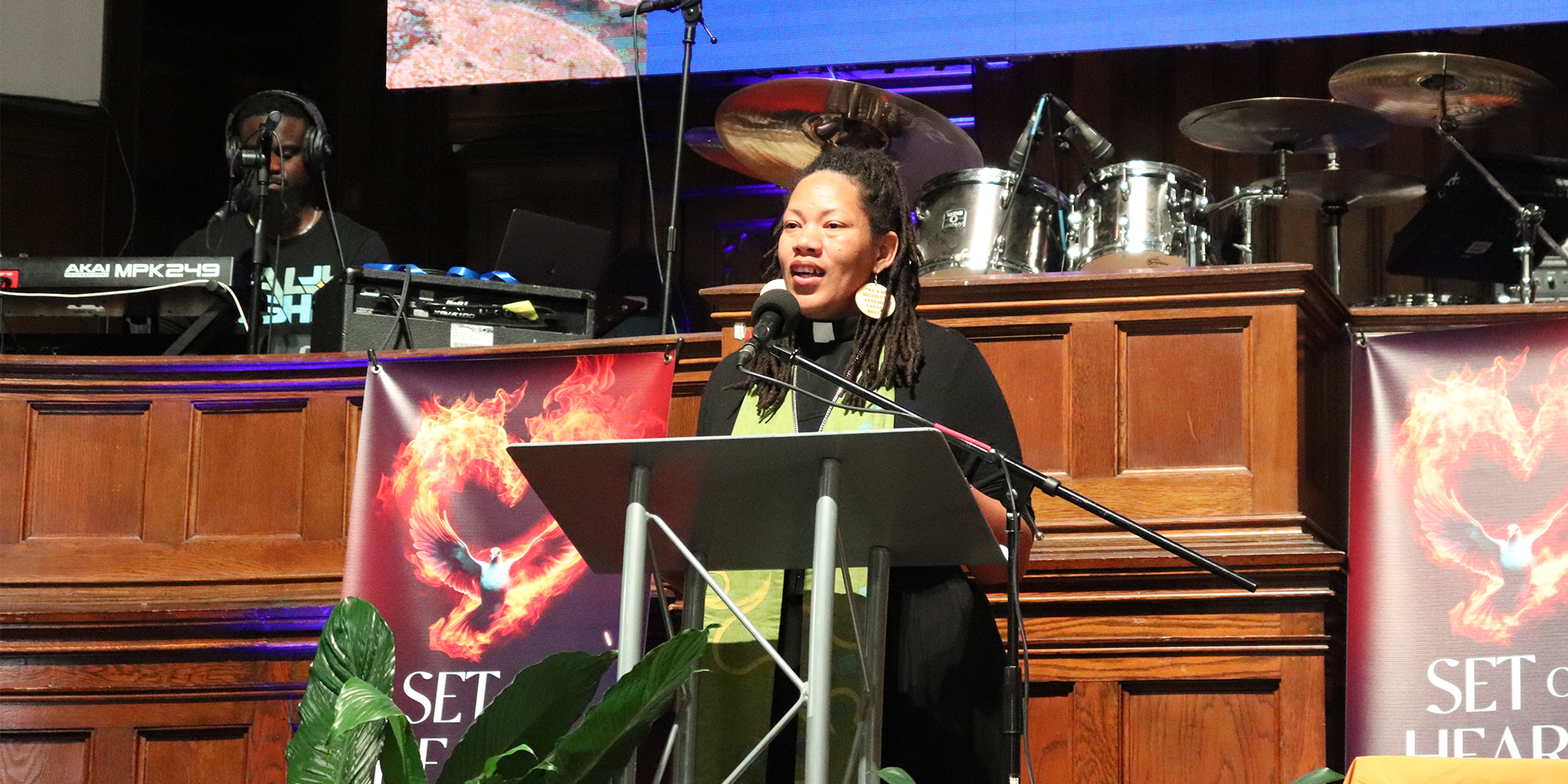 The Rev. Shavon Starling-Louis, Co-Moderator of the 225th General Assembly (2022) preaches at Salt and Light Church in Philadelphia, July 29, 2023.